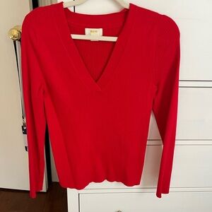 Anthropologie Maeve Red Knit Top